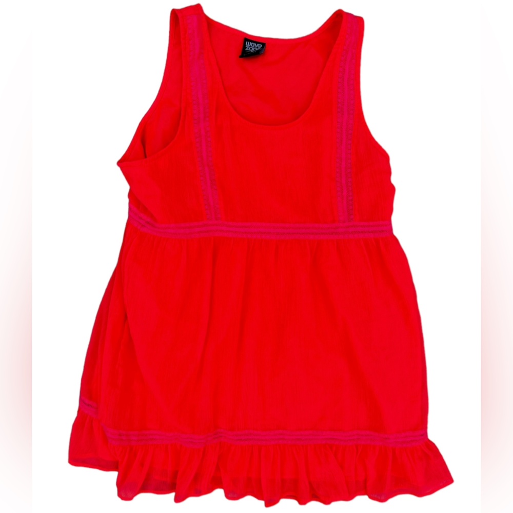 WAVE ZONE Orange Red Summer Baby-doll Dress Women’s Size 16